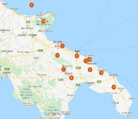 puglia italy map